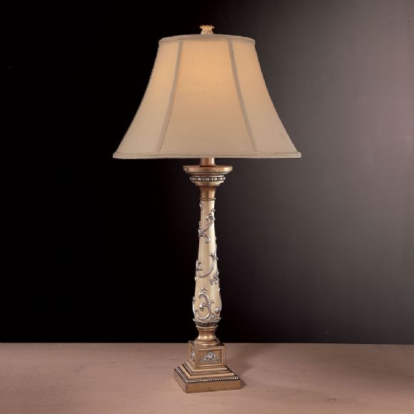 C175-12163-0 By Ambience Lighting-Cream With Silver Finish-Table Lamp