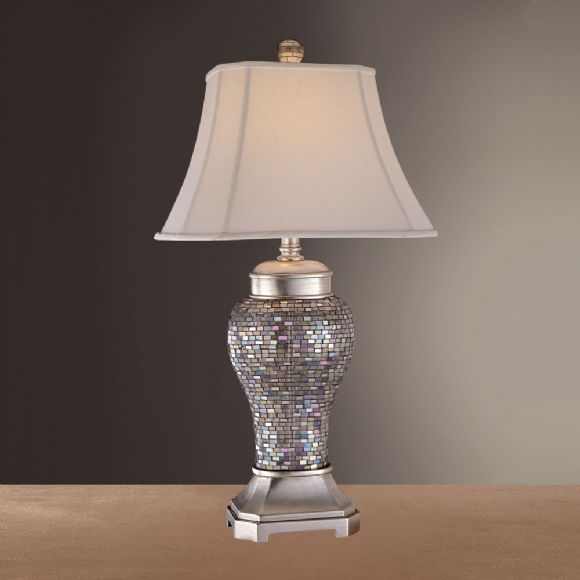 C175-12182-0 By Ambience Lighting-Mosaic With Distressed Silver Finish-Table Lamp