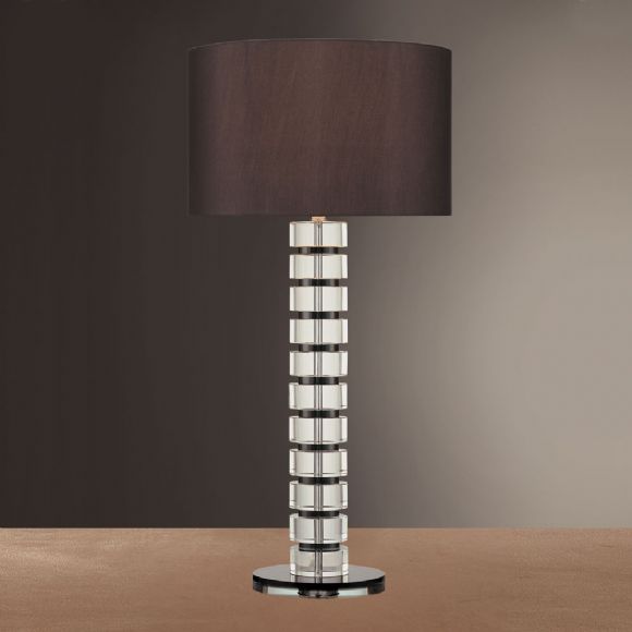 C175-12380-0 By Ambience Lighting-Black And Clear Crystal Finish-Table Lamp
