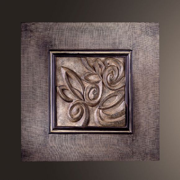 C175-40017-0 By Ambience Lighting-Dark Burlap With Warm Silver Finish-Wall Art