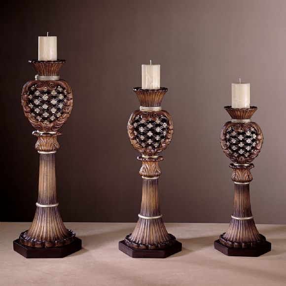 C175-40834-0 By Ambience Lighting-Tuscan Patina Finish-Candleholders