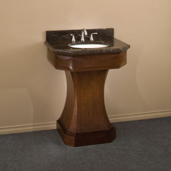 C175-44513-0 By Ambience Lighting-Walnut Finish-Marble Top With Porcelain Basin