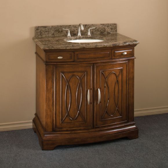C175-44516-0 By Ambience Lighting-Walnut Finish-Marble Top W/Porcelain Basin