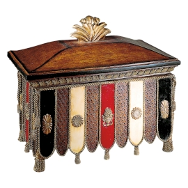 C175-47004-492 By Ambience Lighting-Belcaro Walnut w/Color Highlights Finish Decorative Box 