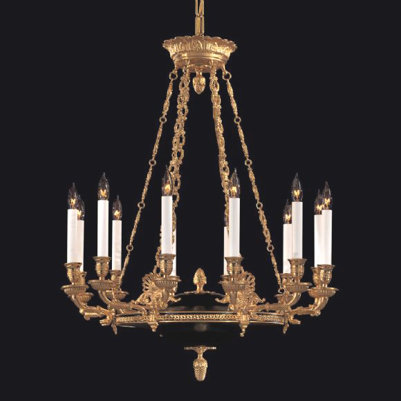 C176-N2247 By Metro Lighting-Dore Gold Finish with Black Accents Finish Chandelier