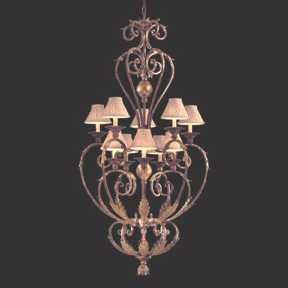 C176-N3643-355 By Metro Lighting-Golden Bronze Finish Chandelier