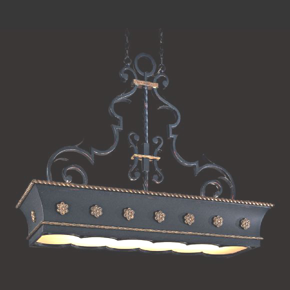 C176-N6107-20 By Metro Lighting-French Black Finish with Gold Leaf Highlights Finish Island Light