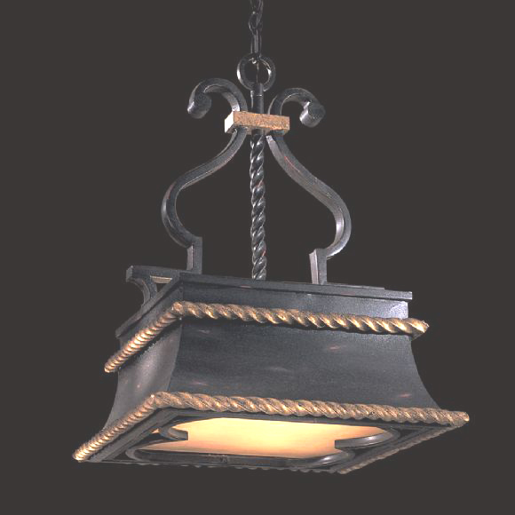 C176-N6111-20 By Metro Lighting-French Black Finish with Gold Leaf Highlights Finish Pendant
