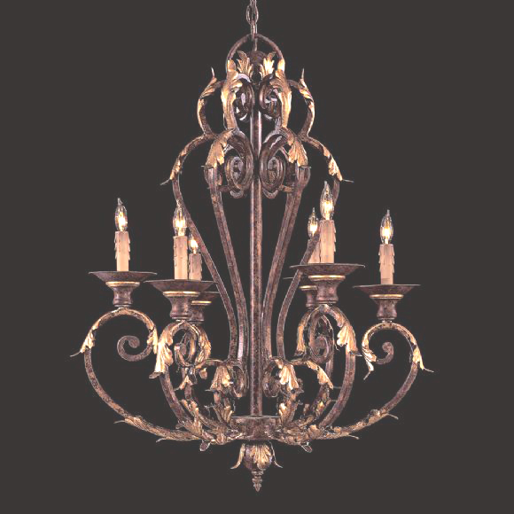 C176-N6235-355 By Metro Lighting-Golden Bronze Finish Chandelier