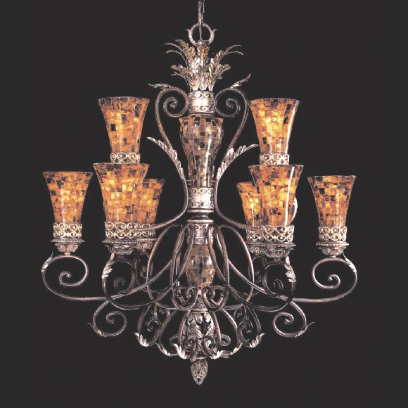 C176-N6518-468 By Metro Lighting-Cattera Bronze Finish Chandelier