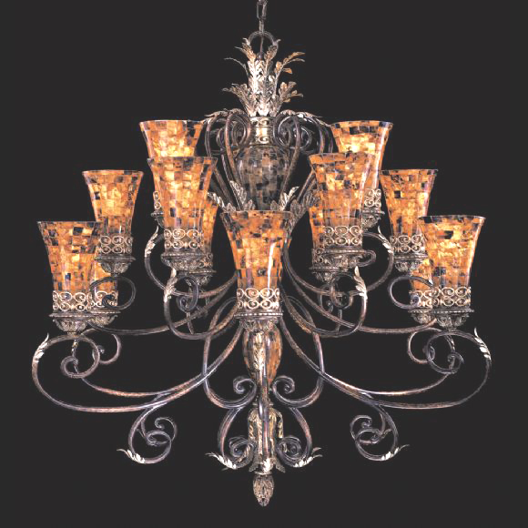 C176-N6519-468 By Metro Lighting-Cattera Bronze Finish Chandelier