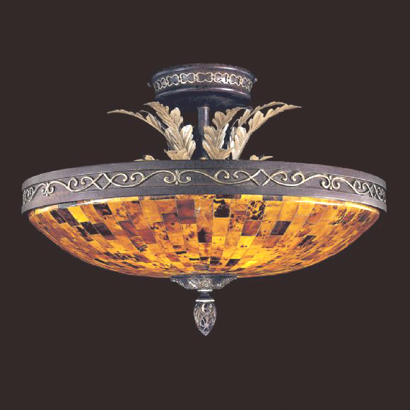 C176-N6520-468 By Metro Lighting-Cattera Bronze Finish Semi Flush