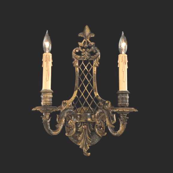 C176-N9813-2 By Metro Lighting-Metropolitan Collection Tan Drip Candlesleeves Finish Sconce