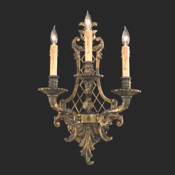 C176-N9813-3 By Metro Lighting-Metropolitan Collection Tan Drip Candlesleeves Finish Sconce