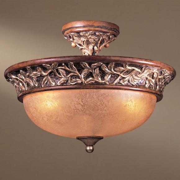 C177-1568-477 By Minka Lighting-The Romance Collection Florence Patina Finish Semi Flush