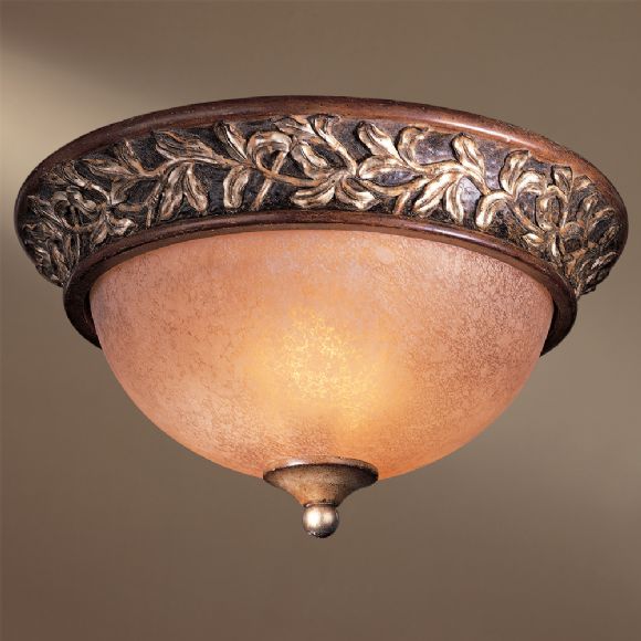 C177-1569-477 By Minka Lighting-The Romance Collection Florence Patina Finish Flush Mount
