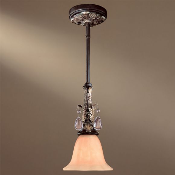 C177-179-301 By Minka Lighting-Castlewood Walnut With Silver Leaf Highlights Finish Mini Pendnat