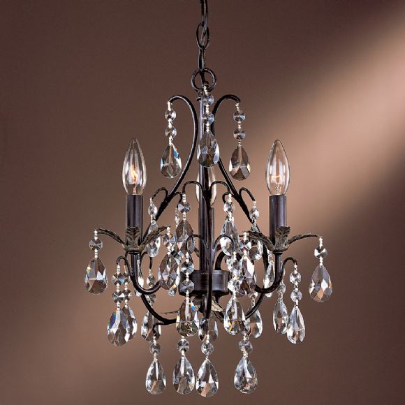C177-3122-301 By Minka Lighting-Castlewood Walnut With Silver Finish Mini Chandelier
