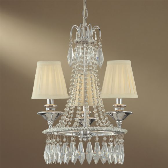 C177-3132-77 By Minka Lighting-Chrome/Glass Cloth Shades Finish Mini Chandelier