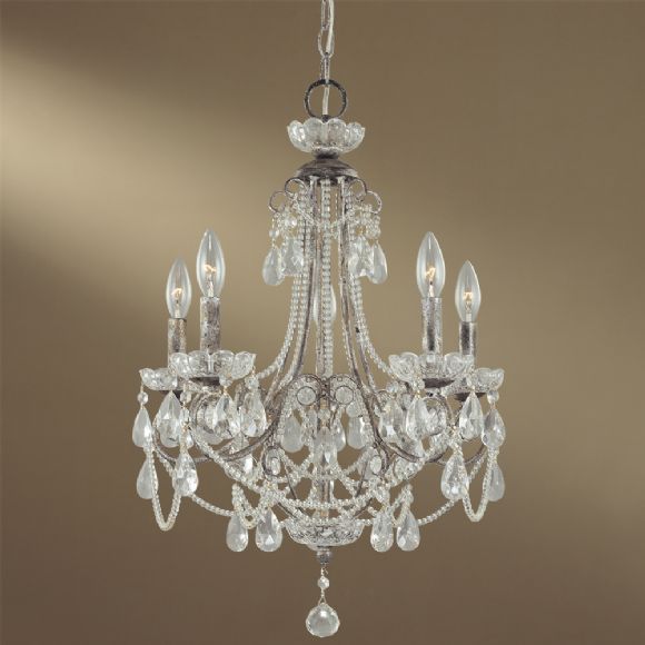 C177-3134-207 By Minka Lighting-Distressed Silver Finish Mini Chandelier