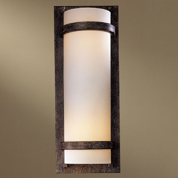 C177-341-357-PL By Minka Lighting-Iron Oxide / Etched Opal Glass Finish Wall Sconce