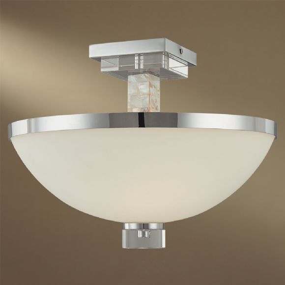 C177-4247-77 By Minka Lighting-Chrome With Natural Shell Finish Semi Flush