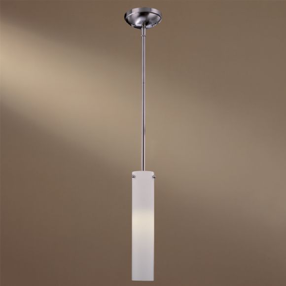 C177-62-84-PL By Minka Lighting-Brushed Nickel/Etched Opal Glass Finish Mini Pendant
