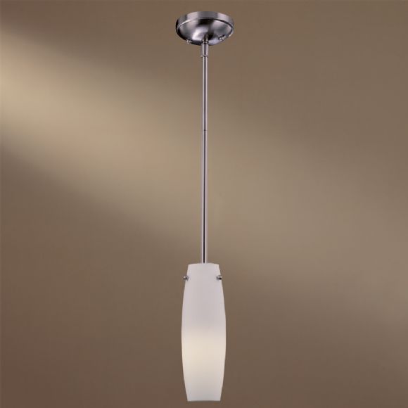 C177-63-84-PL By Minka Lighting-Brushed Nickel/Etched Opal Glass Finish Mini Pendant