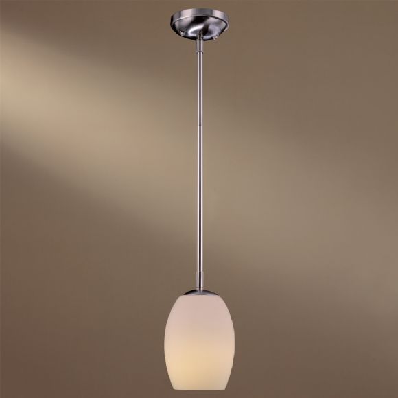 C177-66-84-PL By Minka Lighting-Brushed Nickel/Etched Opal Glass Finish Mini Pendant