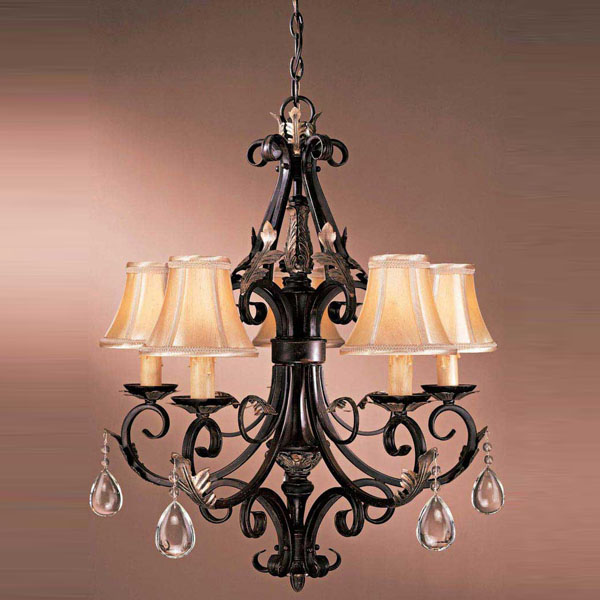 C177-775-301 By Minka Lighting-Castlewood Walnut With Silver Leaf Highlights Finish Chandelier