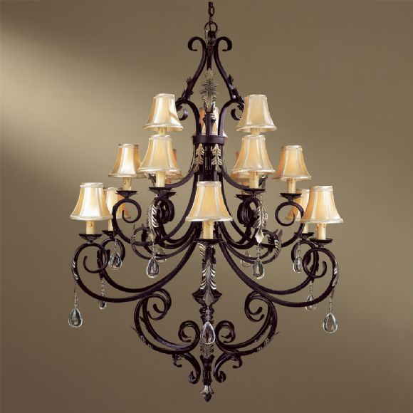 C177-779-301 By Minka Lighting-Castlewood Walnut With Silver Leaf Highlights Finish Chandelier