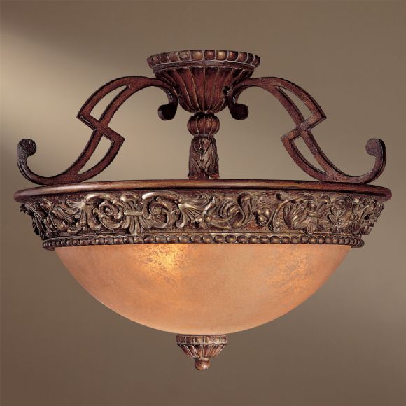 C177-949-126 By Minka Lighting-Belcaro Walnut Finish Semi Flush
