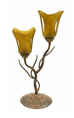 C182-A125-2T-1-00094 By Creative Creations-Shant Collection Shant Double Table Lamp w/Glass