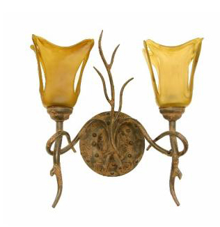 C182-A125-2W-1-00094 By Creative Creations-Shant Collection Shant Double Wall Sconce w/Glass