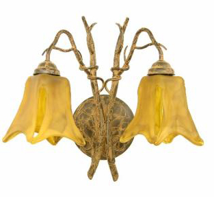 C182-A127-2W-1-00094 By Creative Creations-Shant Collection Shant Hanging Double Wall Sconce w/Glass Shade