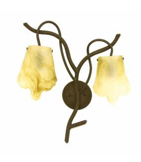 C182-A154-2W-1-00055 By Creative Creations-Sevan Collection Sevan Double Wall Sconce w/ Glass Shade