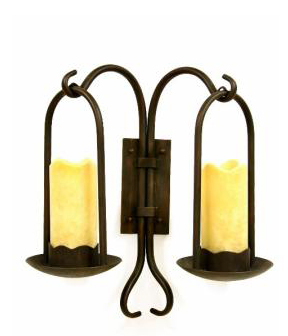 C182-A201-2W-1-00047 By Creative Creations-Andranik Collection Double Wall Sconce With Stone Shade