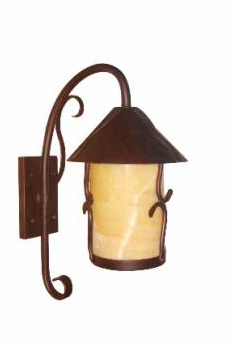C182-A216-1WL-1-00098 By Creative Creations-Madalyne Collection Single Outdoor Wall Sconce with Large Onyx Stone