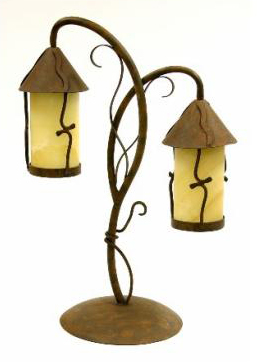 C182-A216-2T-1-00097 By Creative Creations-Madalyne Collection Double Table Lamp w/Stone Shade