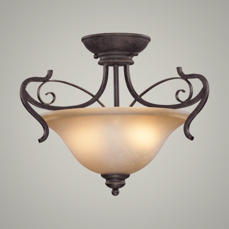 C186-21722-AGT By Jeremiah Lighting-Preston Place Collection Augustine Finish 2 Lt Semiflush 
