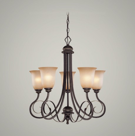 C186-21725-AGT By Jeremiah Lighting-Preston Place Collection Augustine Finish 5 Lt Chandelier 