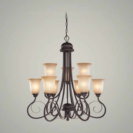 C186-21729-AGT By Jeremiah Lighting-Preston Place Collection Augustine Finish 9 Lt Chandelier 
