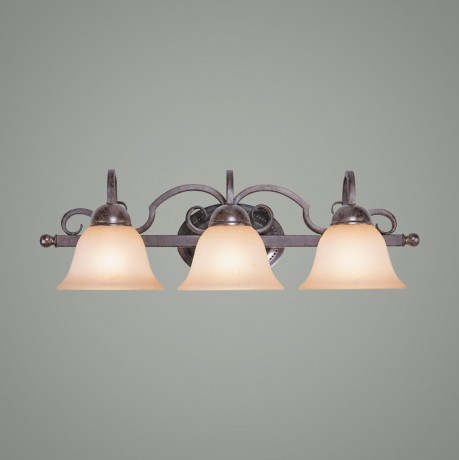 C186-22003-FM By Jeremiah Lighting-Sheridan Collection Forged Metal Finish 3 Lt Vanity 