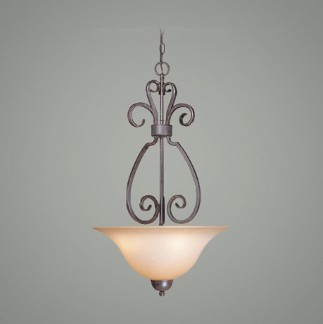 C186-22023-FM By Jeremiah Lighting-Sheridan Collection Forged Metal Finish 3 Lt Inv Pendant 