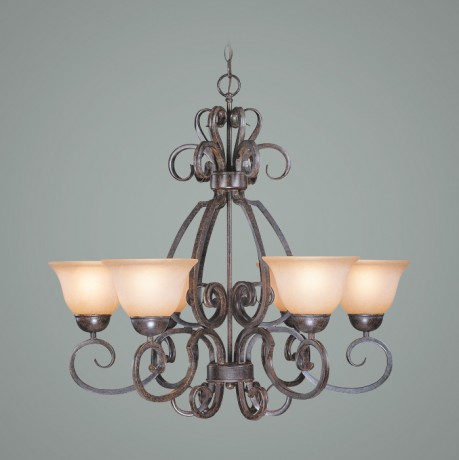 C186-22026-FM By Jeremiah Lighting-Sheridan Collection Forged Metal Finish 6 Lt Chandelier 