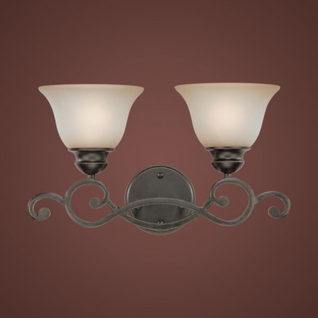 C186-23002-RW By Jeremiah Lighting-Farmington Collection Ravens Wash Finish 2 Lt Vanity 