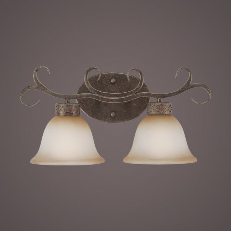 C186-23602-BA By Jeremiah Lighting-Brookshire Manor Collection Burnished Armor Finish 2 Lt Vanity 