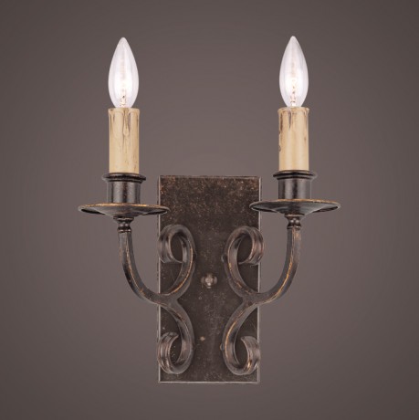 C186-23622-BA By Jeremiah Lighting-Brookshire Manor Collection Burnished Armor Finish 2 Lt Wall 