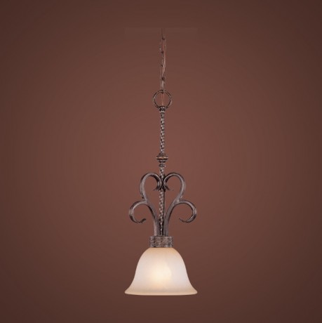 C186-23631-BA By Jeremiah Lighting-Brookshire Manor Collection Burnished Armor Finish 1 Lt Mini Pendant 