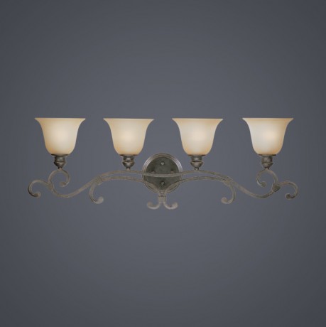 C186-24104-ET By Jeremiah Lighting-Old Burlington Collection English Toffee Finish 4 Lt Vanity 